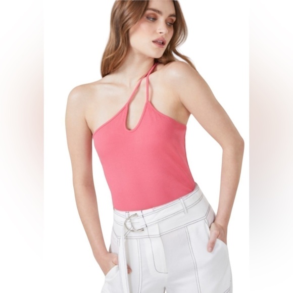BCBGMaxazria One Shoulder Cutout Knit Top - Picture 1 of 5